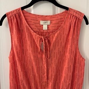 Loft Coral Sleeveless Lined Dress